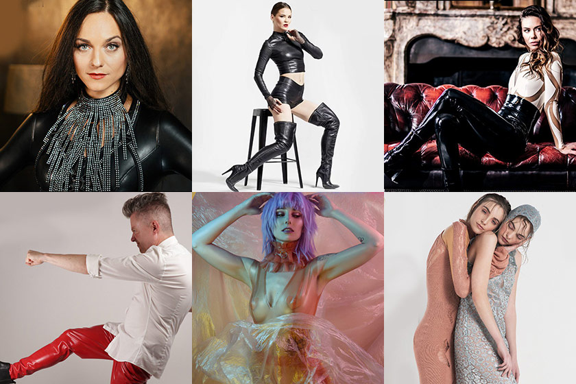 Designers participating in Avantgardista 2023 include, top l-r: Benno von Stein, Fernando Berlin, Leglé; bottom l-r: Taza&Jane, Liquid Disco, Moth Couture