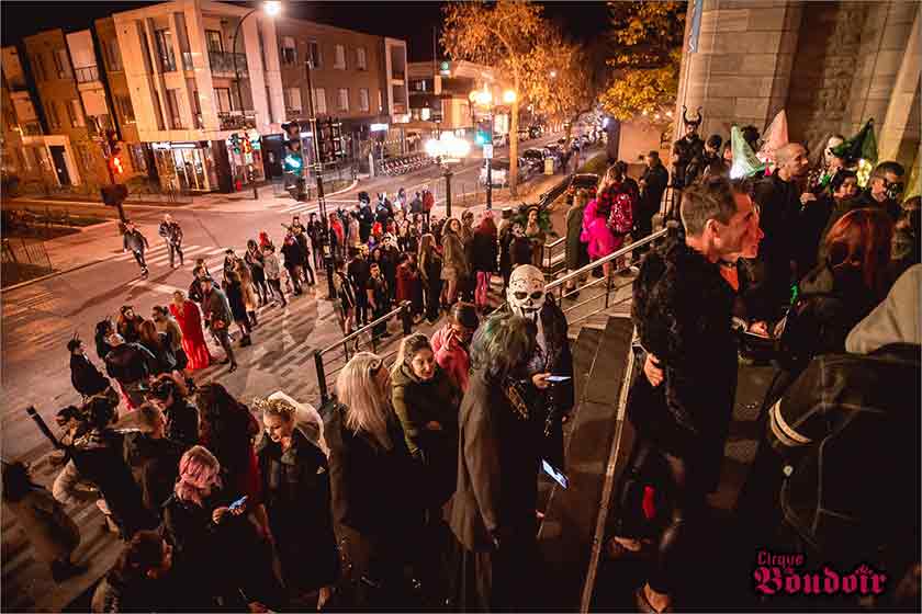 Hellbound: guests queuing to enter Gates of Hell, Cirque de Boudoir’s 2022 Halloween party. This year’s party, called Hellscape Halloween, takes place on Oct 28, preceded by the 7 Devils Cabaret Night on Oct 27