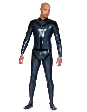 Rubber Harness Catsuit for Men