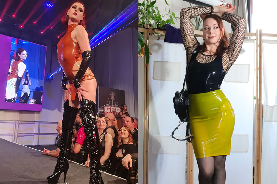 Latex fashion model Kat Bee (left) and latex designer Sigrid of Sigrid Latex (right) are two of the awards presenters lined up for the first Latex Fashion Awards event